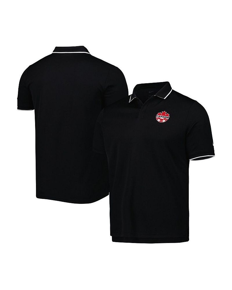 Men's Black Canada Soccer Collegiate Polo Shirt $27.30 Polo Shirts