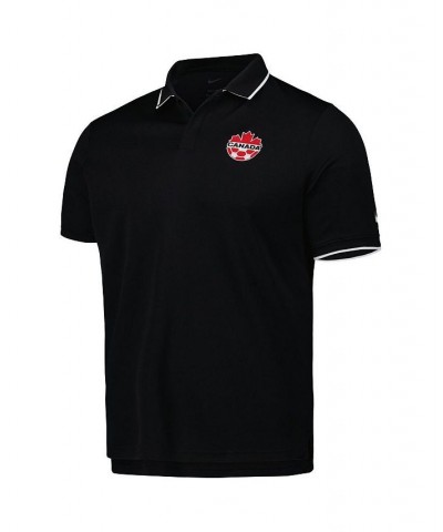 Men's Black Canada Soccer Collegiate Polo Shirt $27.30 Polo Shirts