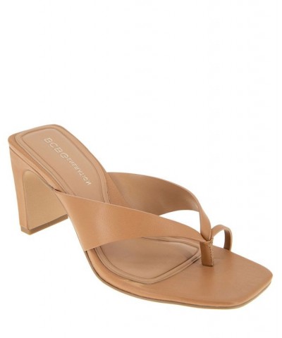 Women's Flian Toe Ring Sandal Tan/Beige $59.50 Shoes