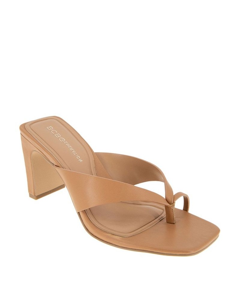 Women's Flian Toe Ring Sandal Tan/Beige $59.50 Shoes