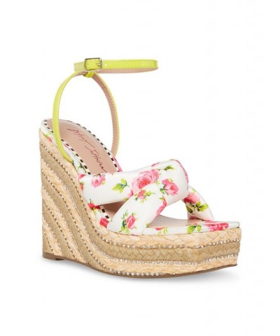 Women's Pansie Floral Wedge Sandals PD03 $53.46 Shoes