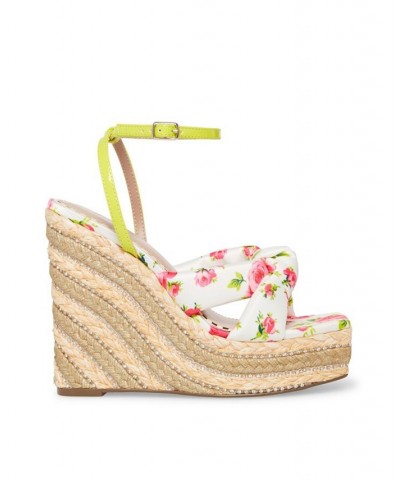 Women's Pansie Floral Wedge Sandals PD03 $53.46 Shoes