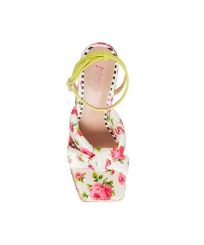 Women's Pansie Floral Wedge Sandals PD03 $53.46 Shoes