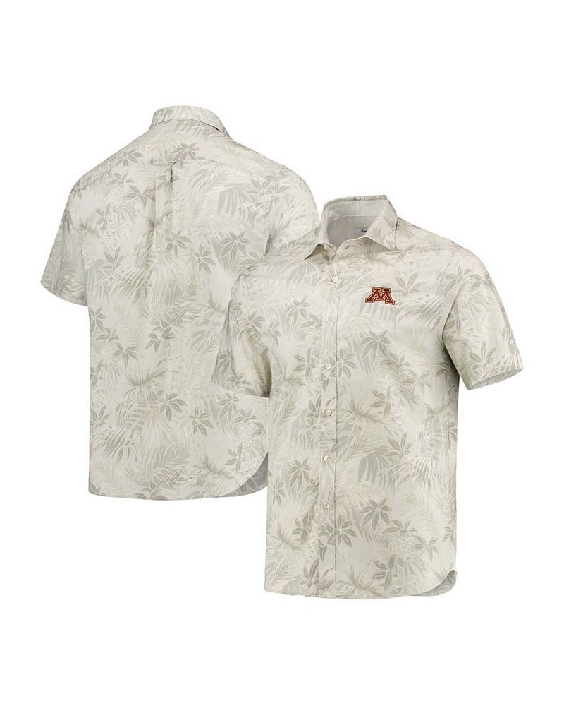 Men's Oatmeal Minnesota Golden Gophers Forest Fronds Button-Up Shirt $38.42 Shirts