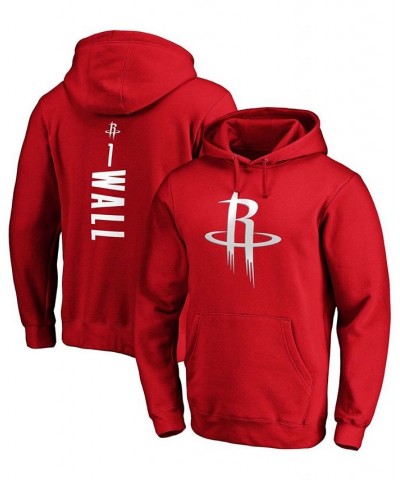 Men's John Wall Red Houston Rockets Playmaker Name and Number Pullover Hoodie $35.63 Sweatshirt