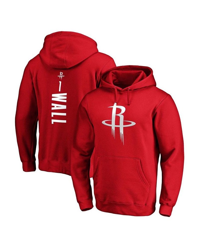 Men's John Wall Red Houston Rockets Playmaker Name and Number Pullover Hoodie $35.63 Sweatshirt