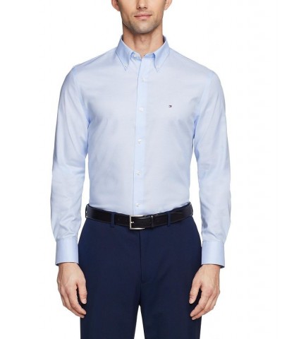 Men's TH Flex Slim Fit Wrinkle Free Stretch Pinpoint Oxford Dress Shirt PD04 $24.68 Dress Shirts