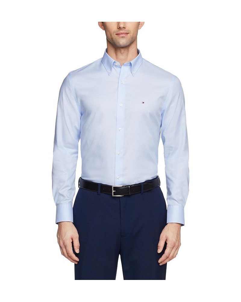 Men's TH Flex Slim Fit Wrinkle Free Stretch Pinpoint Oxford Dress Shirt PD04 $24.68 Dress Shirts