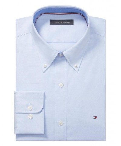 Men's TH Flex Slim Fit Wrinkle Free Stretch Pinpoint Oxford Dress Shirt PD04 $24.68 Dress Shirts