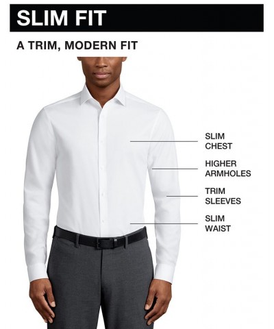 Men's TH Flex Slim Fit Wrinkle Free Stretch Pinpoint Oxford Dress Shirt PD04 $24.68 Dress Shirts