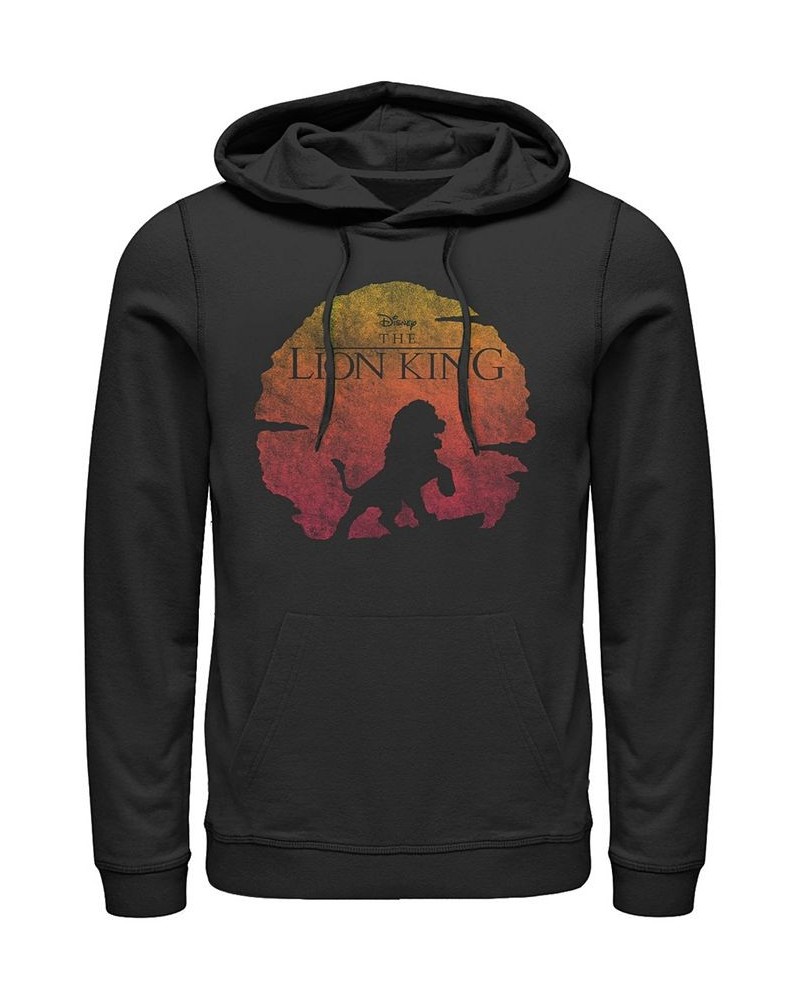 Disney Men's Lion King Vintage Inspired Sunset Logo, Pullover Hoodie Black $34.97 Sweatshirt