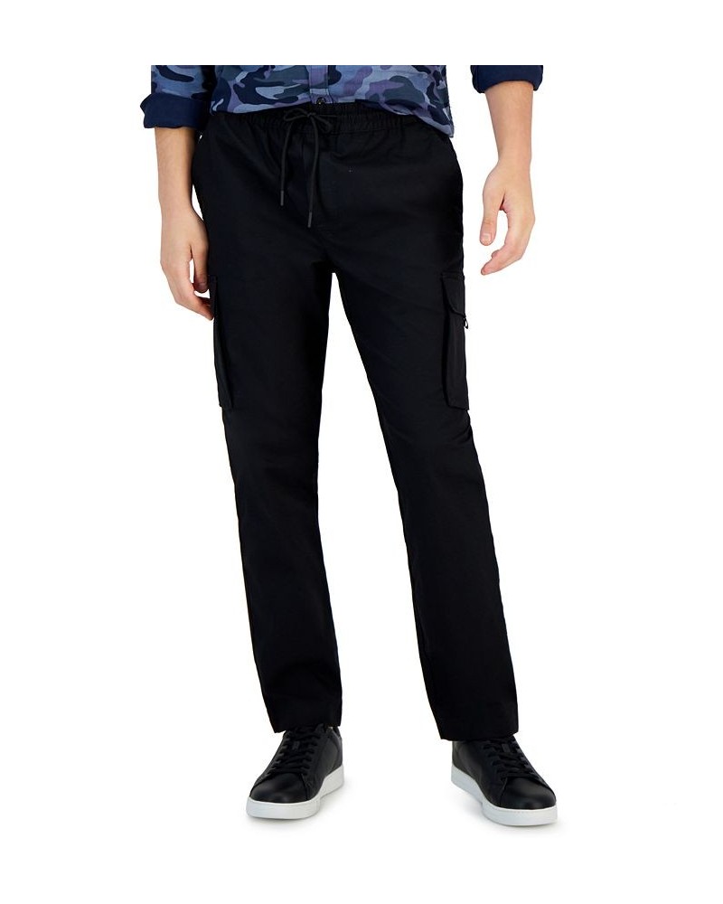 Men's Modern Pull-On Six-Pocket Ripstop Cargo Pants Black $15.27 Pants