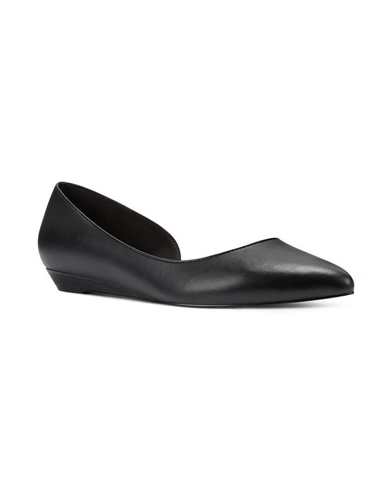 Women's Saige D'orsay Pointy Toe Slip-on Flats Black $37.13 Shoes