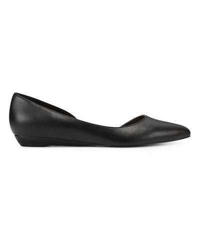 Women's Saige D'orsay Pointy Toe Slip-on Flats Black $37.13 Shoes