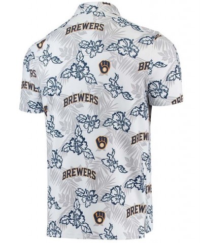 Men's White Milwaukee Brewers Performance Polo Shirt $48.00 Polo Shirts