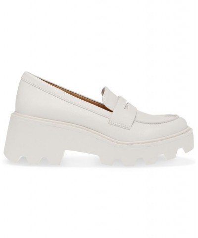 Women's Vikki Lug-Sole Loafer Flats Ivory/Cream $45.05 Shoes