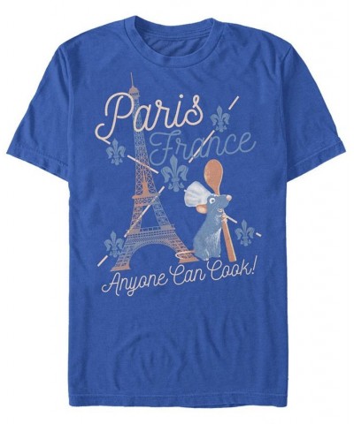 Men's Paris Location Short Sleeve Crew T-shirt Blue $16.10 T-Shirts