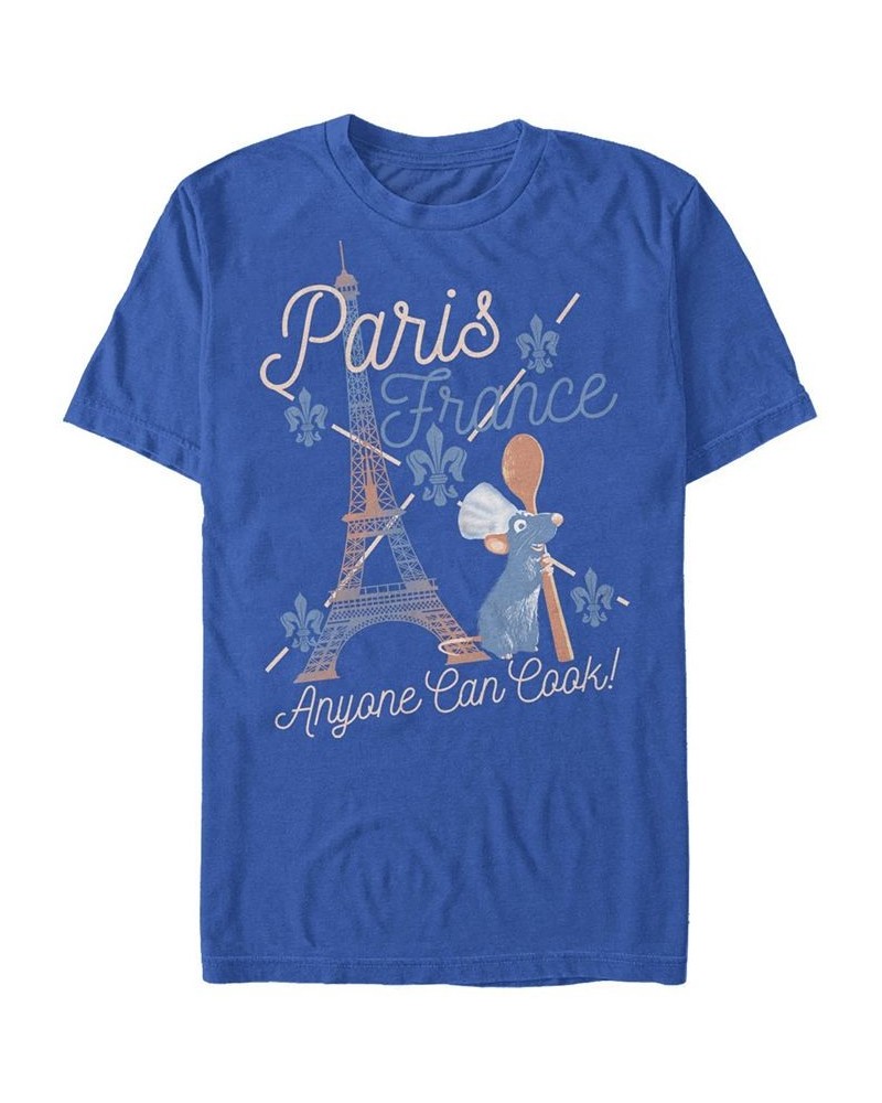 Men's Paris Location Short Sleeve Crew T-shirt Blue $16.10 T-Shirts