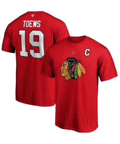 Men's Jonathan Toews Red Chicago Blackhawks Team Authentic Stack Name and Number T-shirt $16.32 T-Shirts