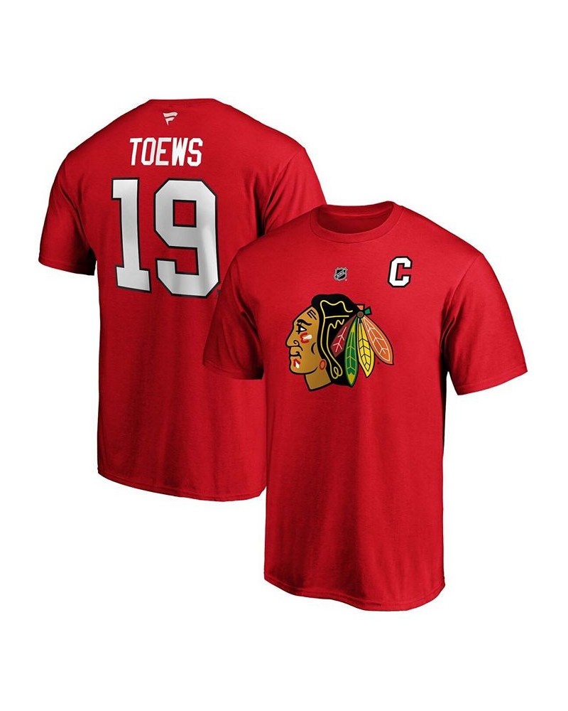 Men's Jonathan Toews Red Chicago Blackhawks Team Authentic Stack Name and Number T-shirt $16.32 T-Shirts