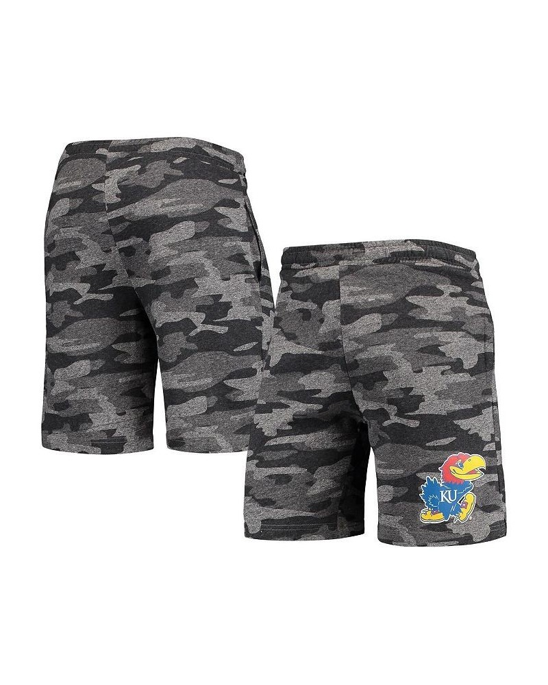 Men's Charcoal, Gray Kansas Jayhawks Camo Backup Terry Jam Lounge Shorts $25.49 Shorts