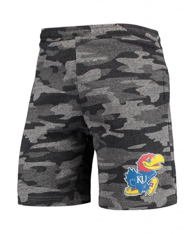 Men's Charcoal, Gray Kansas Jayhawks Camo Backup Terry Jam Lounge Shorts $25.49 Shorts