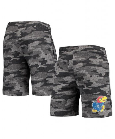 Men's Charcoal, Gray Kansas Jayhawks Camo Backup Terry Jam Lounge Shorts $25.49 Shorts