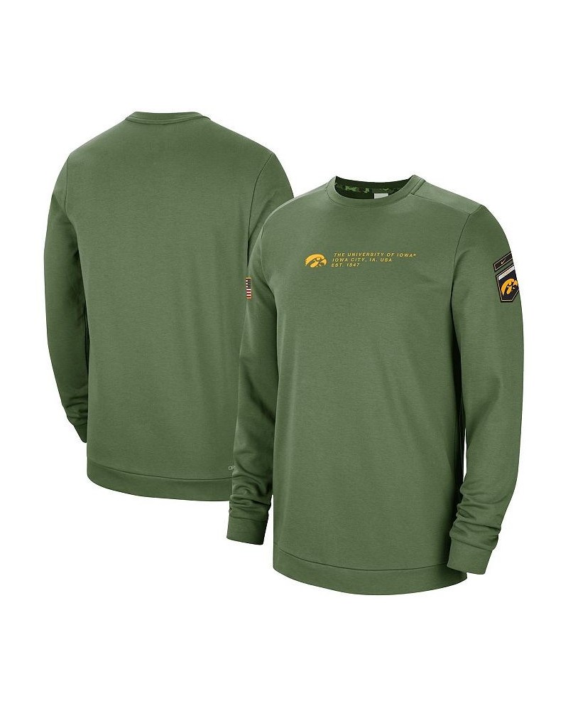 Men's Olive Iowa Hawkeyes Military-Inspired Pullover Sweatshirt $42.89 Sweatshirt