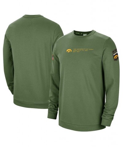 Men's Olive Iowa Hawkeyes Military-Inspired Pullover Sweatshirt $42.89 Sweatshirt