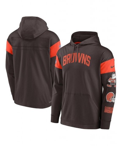 Men's Brown Cleveland Browns Sideline Athletic Arch Jersey Performance Pullover Hoodie $45.10 Sweatshirt