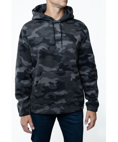 Men's Polar Fleece Pullover Hooded Sweatshirt Gray Camo $13.64 Sweatshirt