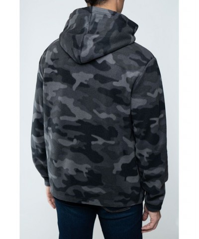 Men's Polar Fleece Pullover Hooded Sweatshirt Gray Camo $13.64 Sweatshirt