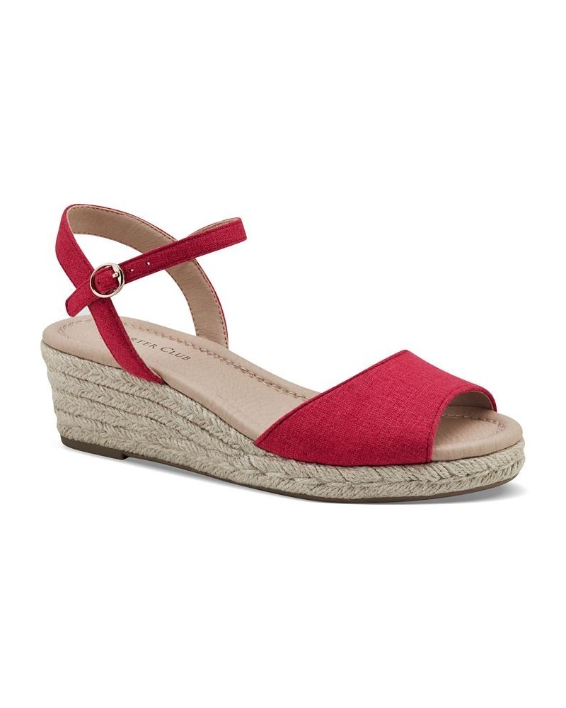 Luchia Platform Wedge Sandals Red $34.75 Shoes