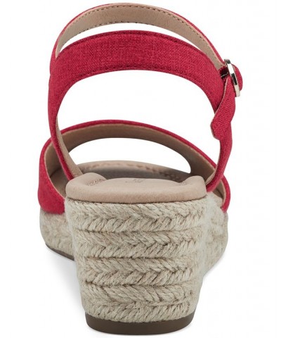 Luchia Platform Wedge Sandals Red $34.75 Shoes