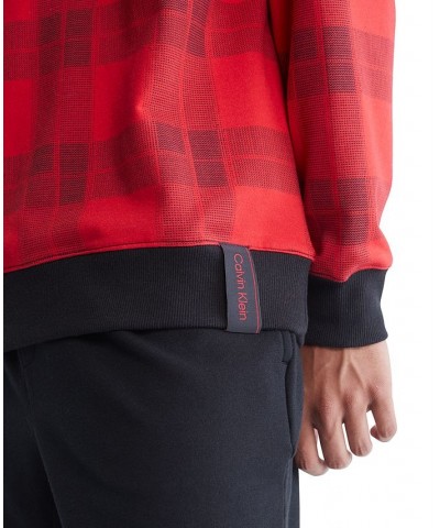 Men's Modern Holiday Lounge Plaid Sweatshirt Red $17.30 Pajama