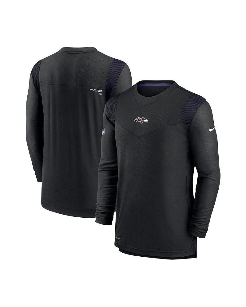 Men's Black Baltimore Ravens Sideline Player UV Performance Long Sleeve T-shirt $35.25 T-Shirts