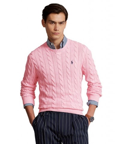 Men's Cable-Knit Cotton Sweater Carmel Pink $74.00 Sweaters