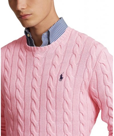 Men's Cable-Knit Cotton Sweater Carmel Pink $74.00 Sweaters