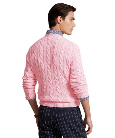 Men's Cable-Knit Cotton Sweater Carmel Pink $74.00 Sweaters