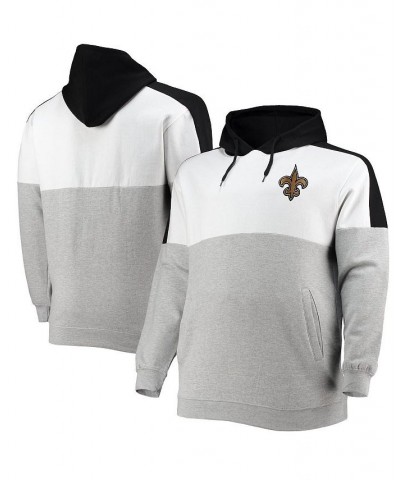 Men's Black, Heathered Gray New Orleans Saints Big and Tall Team Logo Pullover Hoodie $37.40 Sweatshirt