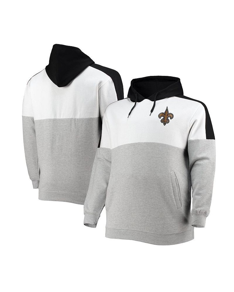 Men's Black, Heathered Gray New Orleans Saints Big and Tall Team Logo Pullover Hoodie $37.40 Sweatshirt