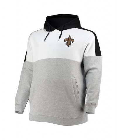 Men's Black, Heathered Gray New Orleans Saints Big and Tall Team Logo Pullover Hoodie $37.40 Sweatshirt