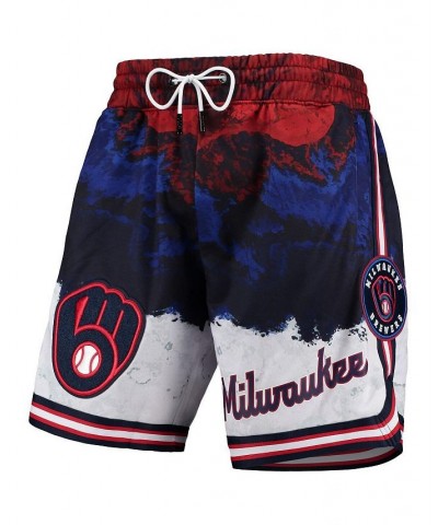 Men's Milwaukee Brewers Red White and Blue Shorts $43.20 Shorts