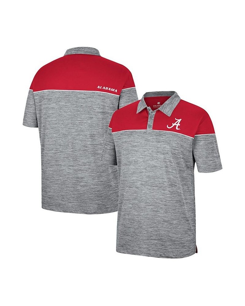 Men's Heathered Gray, Crimson Alabama Crimson Tide Birdie Polo Shirt $29.69 Polo Shirts