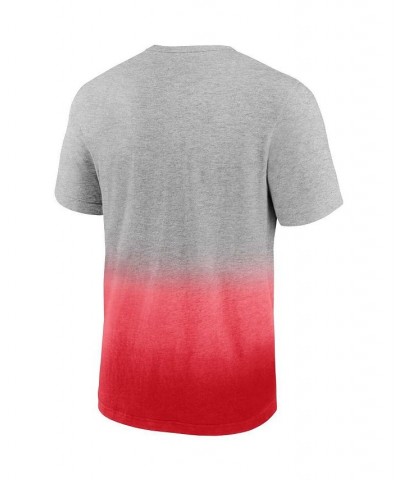 Men's Branded Heathered Gray and Red Wisconsin Badgers Team Ombre T-shirt $25.64 T-Shirts