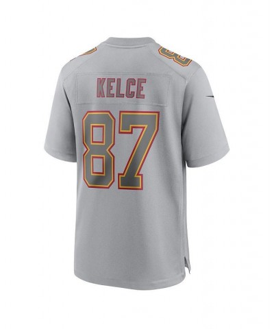 Men's Travis Kelce Gray Kansas City Chiefs Super Bowl LVII Patch Atmosphere Fashion Game Jersey $49.60 Jersey