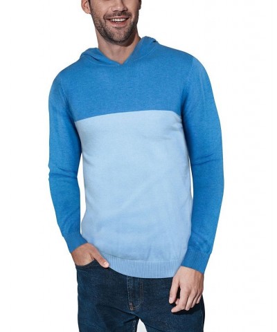 Men's Basic Hooded Colorblock Midweight Sweater Blue, Pastel Blue $26.40 Sweaters