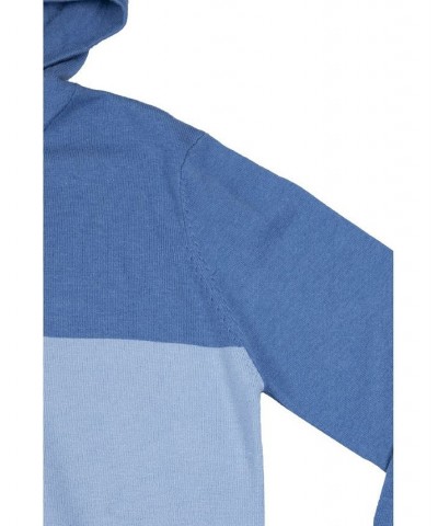 Men's Basic Hooded Colorblock Midweight Sweater Blue, Pastel Blue $26.40 Sweaters