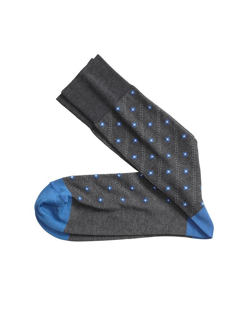 Floating Diamond Pattern Socks Gray $14.56 Socks