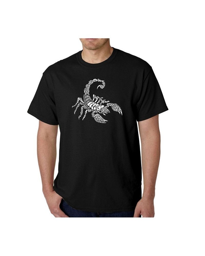 Men's Word Art T-Shirt - Types of Scorpions Black $18.54 T-Shirts